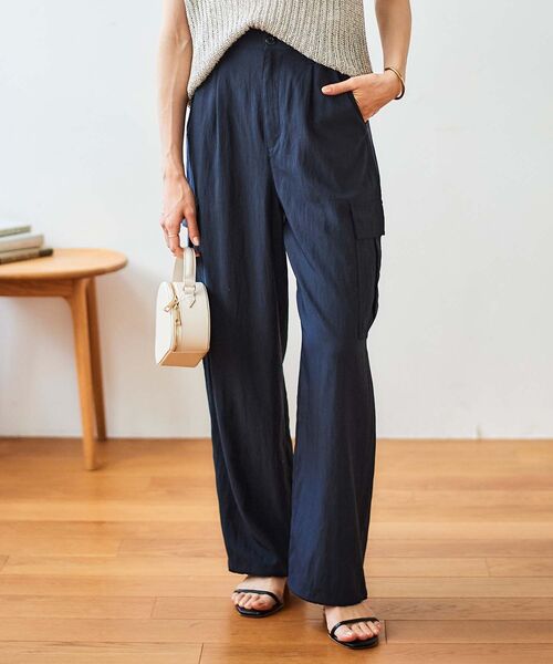 le.coeur blanc（ルクールブラン）の「《手洗い可能》テンセルカーゴパンツ（カーゴパンツ・レディース・ネイビー/カーキオリーブ・36/38）」の11枚目の写真