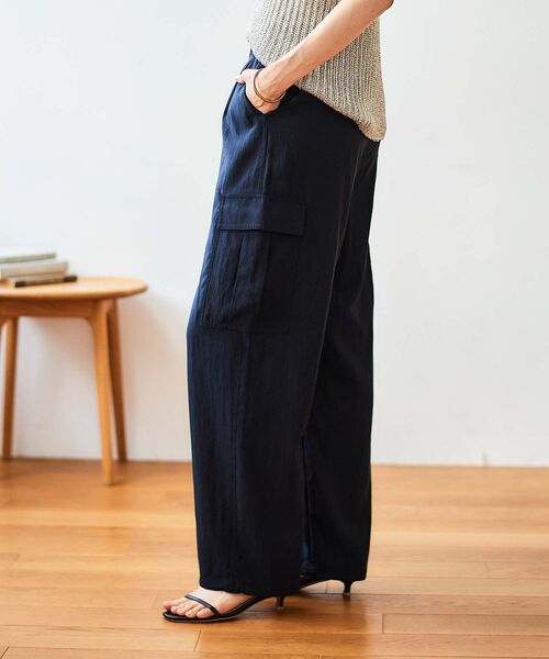 le.coeur blanc（ルクールブラン）の「《手洗い可能》テンセルカーゴパンツ（カーゴパンツ・レディース・ネイビー/カーキオリーブ・36/38）」の13枚目の写真