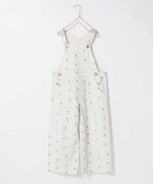 LOWRYS FARM(ローリーズファーム)の「フラワーオーバーオール 260005(サロペット/オーバーオール・キッズ・オフホワイト・150cm/140cm/130cm/120cm/110cm)」の2枚目の写真
