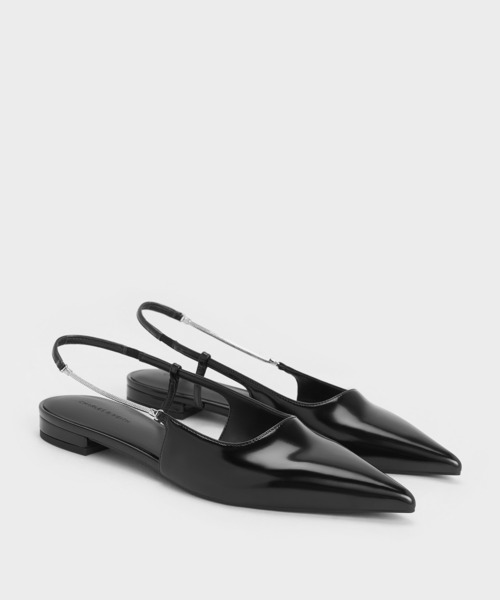 CHARLES & KEITH(チャールズ & キース)の「チェーンアクセント ポインテッドトゥスリングバックフラット(パンプス・レディース・アイボリー/ブラック系その他7・22.5cm/23cm/23.5cm/24.5cm/25cm/25.5cm)」の7枚目の写真