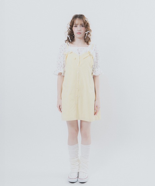 Lolime by mellfy memory(ロリミー バイ メルフィーメモリー)の「selfish honey キャミワンピース(ワンピース・レディース・イエロー/ホワイト・LL/M)」の3枚目の写真