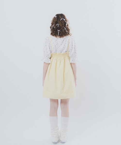 Lolime by mellfy memory(ロリミー バイ メルフィーメモリー)の「selfish honey キャミワンピース(ワンピース・レディース・イエロー/ホワイト・LL/M)」の5枚目の写真