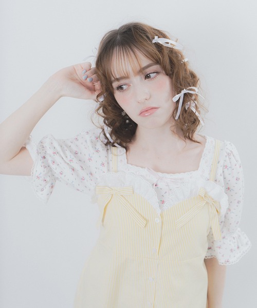 Lolime by mellfy memory(ロリミー バイ メルフィーメモリー)の「selfish honey キャミワンピース(ワンピース・レディース・イエロー/ホワイト・LL/M)」の6枚目の写真