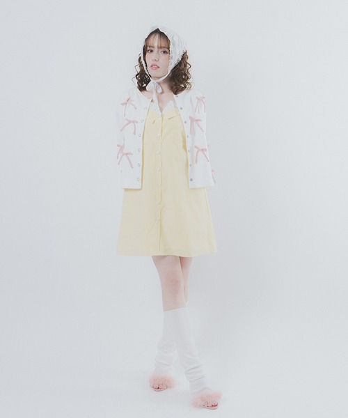 Lolime by mellfy memory(ロリミー バイ メルフィーメモリー)の「selfish honey キャミワンピース(ワンピース・レディース・イエロー/ホワイト・LL/M)」の7枚目の写真