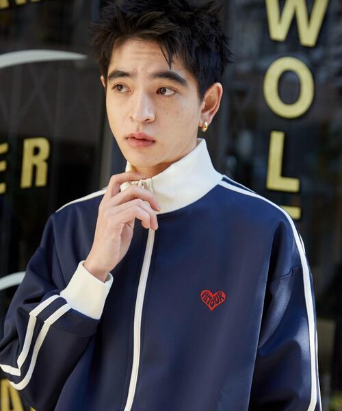 WEGO（ウィゴー）の「WEGO/ライントラックジャケット（ジャージ・メンズ・ベージュ/ホワイト/ブルー/ネイビー・SMALL/LARGE/MEDIUM）」の15枚目の写真