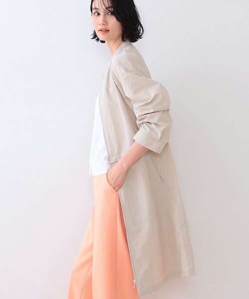 INDIVI（インディヴィ）の「【撥水／UVケア／2WAY】ショート＆ロング ブルゾンコート（ブルゾン・レディース・チャコールグレー/ベージュ・05/13/15 /36/38/40/19）」の10枚目の写真