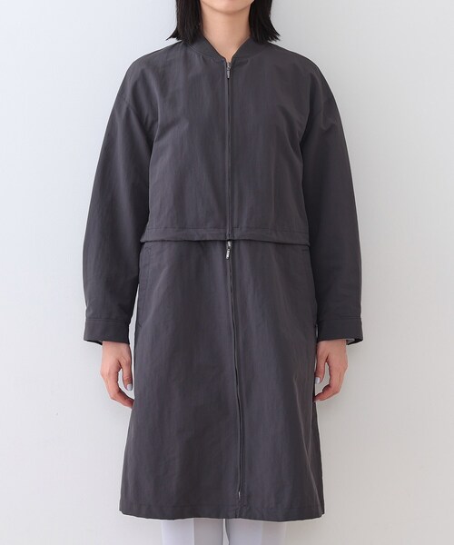 INDIVI（インディヴィ）の「【撥水／UVケア／2WAY】ショート＆ロング ブルゾンコート（ブルゾン・レディース・チャコールグレー/ベージュ・05/13/15 /36/38/40/19）」の16枚目の写真