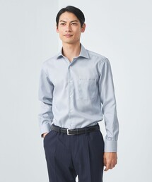 green label relaxing | コットン ナローストライプ ショートワイドカラー ドレスシャツ -イージーアイロン-(ビジネスシャツ)