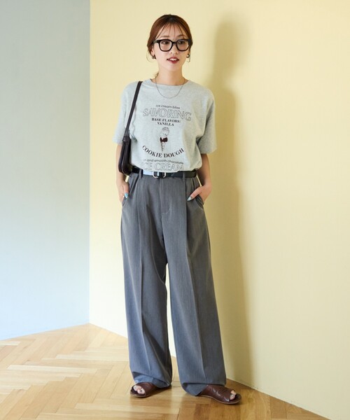 セール】限定展開 タックストレートパンツ（セット対応）（スラックス