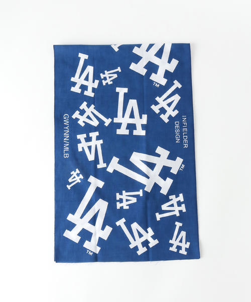 INFIELDER DESIGN（インフィールダーデザイン）の「INFIELDER DESIGN / インフィールダーデザイン MLB ロゴストール（ストール/ショール・メンズ・ネイビー/ブルー系その他/ホワイト・FREE）」の3枚目の写真
