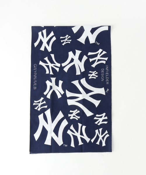 INFIELDER DESIGN（インフィールダーデザイン）の「INFIELDER DESIGN / インフィールダーデザイン MLB ロゴストール（ストール/ショール・メンズ・ネイビー/ブルー系その他/ホワイト・FREE）」の2枚目の写真