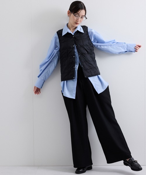 ENIM BY VICKY（エニムバイビッキー）の「【ENIM BY VICKY】ヘザーエステルツイルドレープパンツ《手洗い可能》（その他パンツ・レディース・ベージュ/ブラック・M）」の9枚目の写真