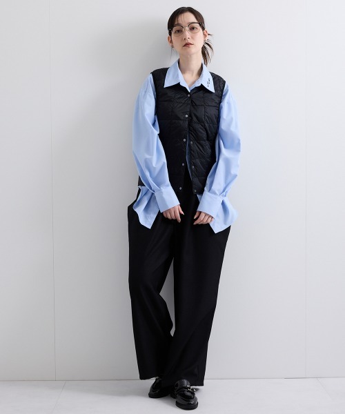 ENIM BY VICKY（エニムバイビッキー）の「【ENIM BY VICKY】ヘザーエステルツイルドレープパンツ《手洗い可能》（その他パンツ・レディース・ベージュ/ブラック・M）」の10枚目の写真