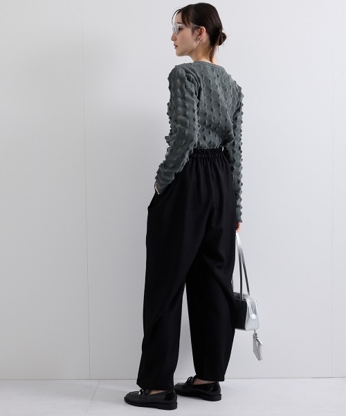 ENIM BY VICKY（エニムバイビッキー）の「【ENIM BY VICKY】ヘザーエステルツイルドレープパンツ《手洗い可能》（その他パンツ・レディース・ベージュ/ブラック・M）」の19枚目の写真