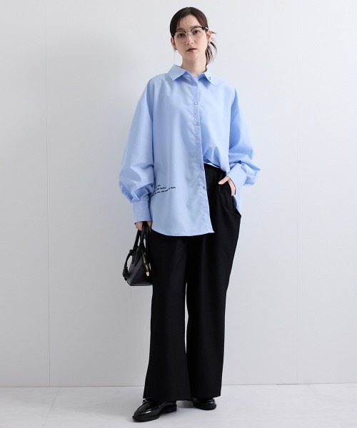 ENIM BY VICKY（エニムバイビッキー）の「【ENIM BY VICKY】ヘザーエステルツイルドレープパンツ《手洗い可能》（その他パンツ・レディース・ベージュ/ブラック・M）」の20枚目の写真