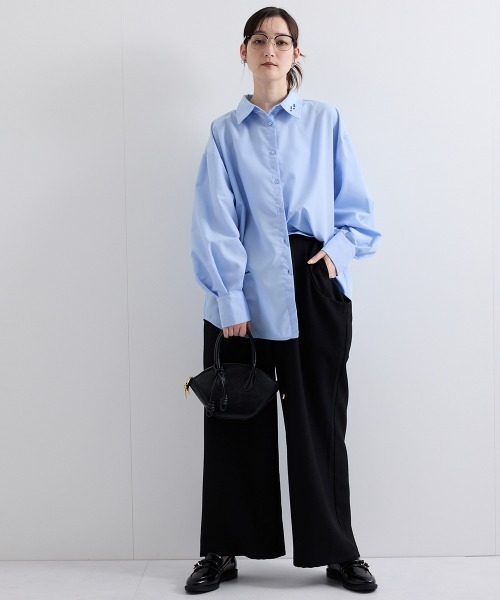 ENIM BY VICKY（エニムバイビッキー）の「【ENIM BY VICKY】ヘザーエステルツイルドレープパンツ《手洗い可能》（その他パンツ・レディース・ベージュ/ブラック・M）」の21枚目の写真