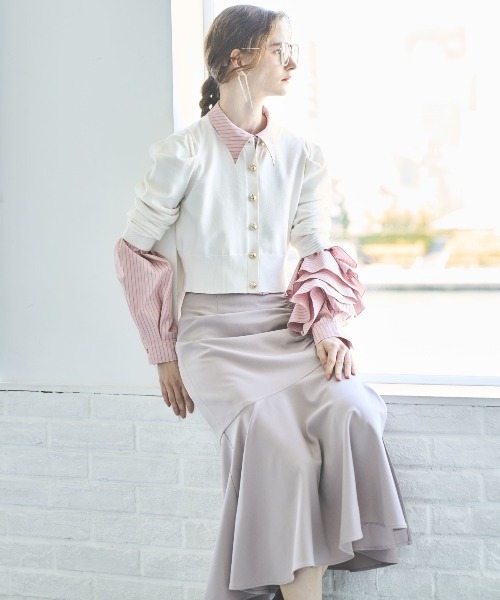 AND COUTURE(アンドクチュール)の「アシメギャザーマーメイドスカート(スカート・レディース・チャコールグレー/ベージュ/ネイビー・SMALL/MEDIUM)」の22枚目の写真