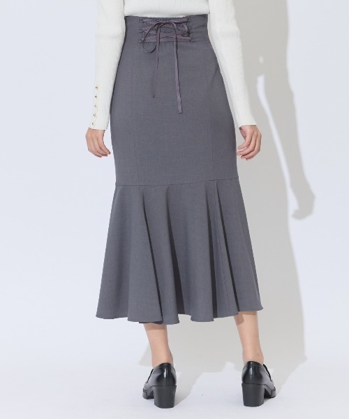 23区【30】【M】アシンメトリーマーメイドスカート　裾ギャザー　おしゃれ And Couture スカート アシメギャザーフリルマーメイドスカート