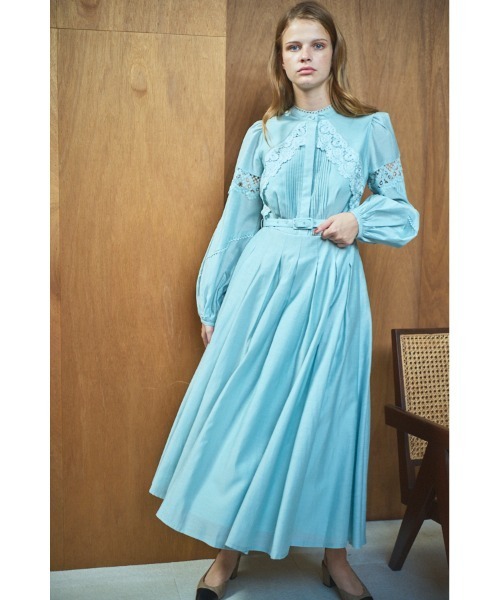 Bibi Lace-trimmed dress 切り替えレースドレス（ワンピース