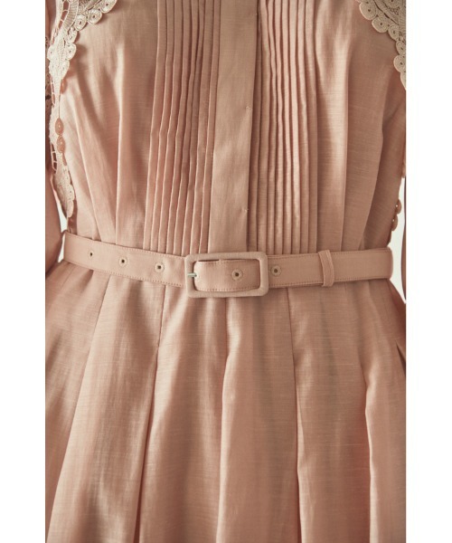 Estella.K(エステラケー)の「Bibi Lace-trimmed dress 切り替えレースドレス(ワンピース・レディース・ブラック/ミント/ピンク・FREE)」の4枚目の写真