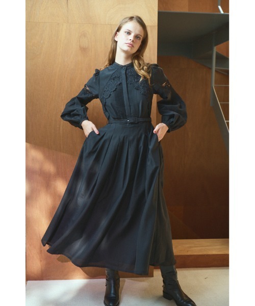 Estella.K(エステラケー)の「Bibi Lace-trimmed dress 切り替えレースドレス(ワンピース・レディース・ブラック/ミント/ピンク・FREE)」の10枚目の写真