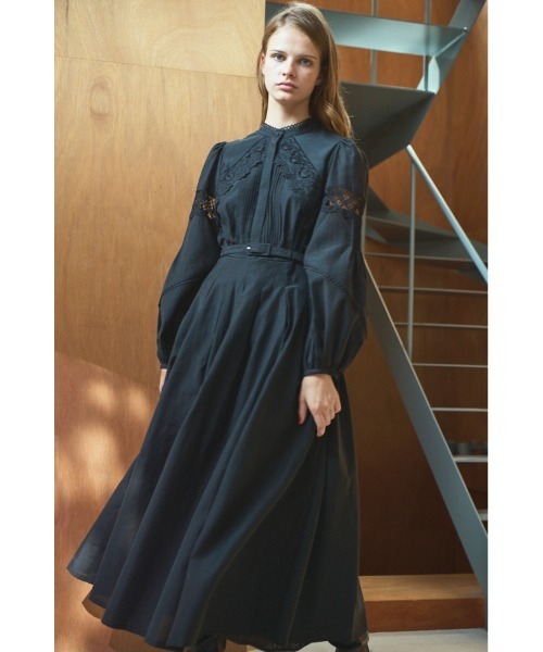 Estella.K(エステラケー)の「Bibi Lace-trimmed dress 切り替えレースドレス(ワンピース・レディース・ブラック/ミント/ピンク・FREE)」の17枚目の写真
