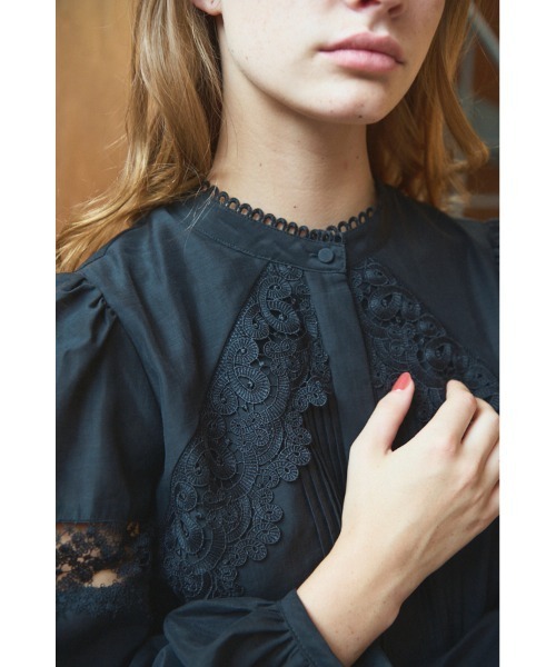 Estella.K(エステラケー)の「Bibi Lace-trimmed dress 切り替えレースドレス(ワンピース・レディース・ブラック/ミント/ピンク・FREE)」の21枚目の写真