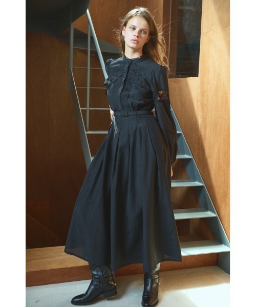 Estella.K(エステラケー)の「Bibi Lace-trimmed dress 切り替えレースドレス(ワンピース・レディース・ブラック/ミント/ピンク・FREE)」の22枚目の写真