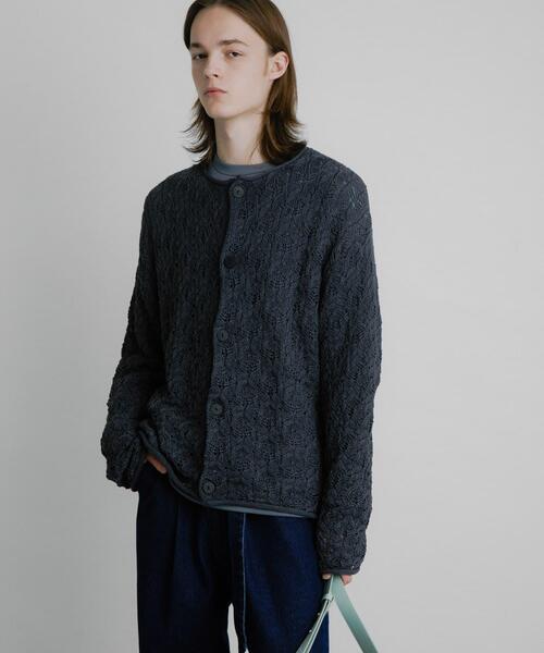 SENSE OF PLACE by URBAN RESEARCH（センスオブプレイスバイアーバンリサーチ）の「ケーブルメッシュクルーネックカーディガン（カーディガン/ボレロ・メンズ・ブラウン/ブラック/チャコールグレー・LARGE/MEDIUM）」の17枚目の写真