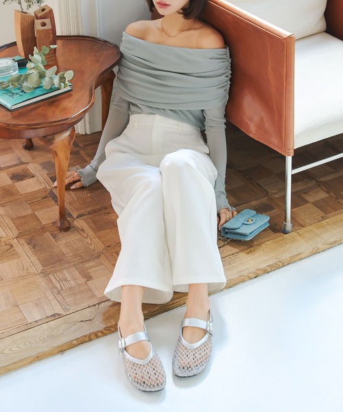 KOBE LETTUCE（コウベレタス）の「メッシュフラットパンプス（パンプス・レディース・シルバー/ブラック・L/LL/M/S）」の5枚目の写真