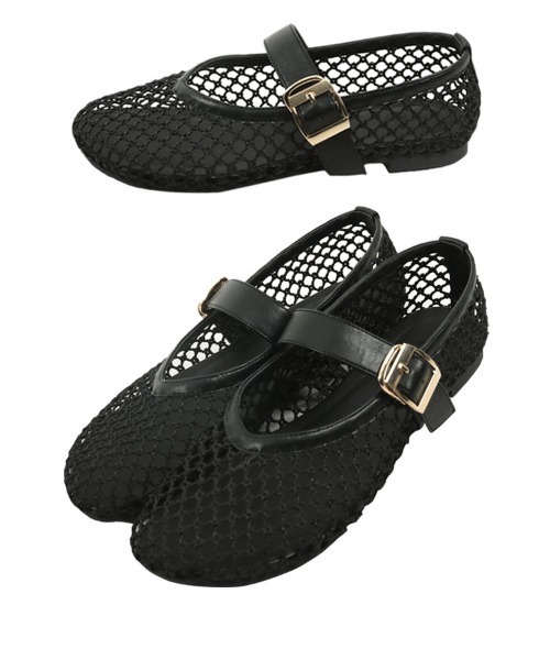 KOBE LETTUCE（コウベレタス）の「メッシュフラットパンプス（パンプス・レディース・シルバー/ブラック・L/LL/M/S）」の6枚目の写真