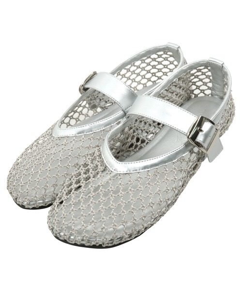 KOBE LETTUCE（コウベレタス）の「メッシュフラットパンプス（パンプス・レディース・シルバー/ブラック・L/LL/M/S）」の10枚目の写真