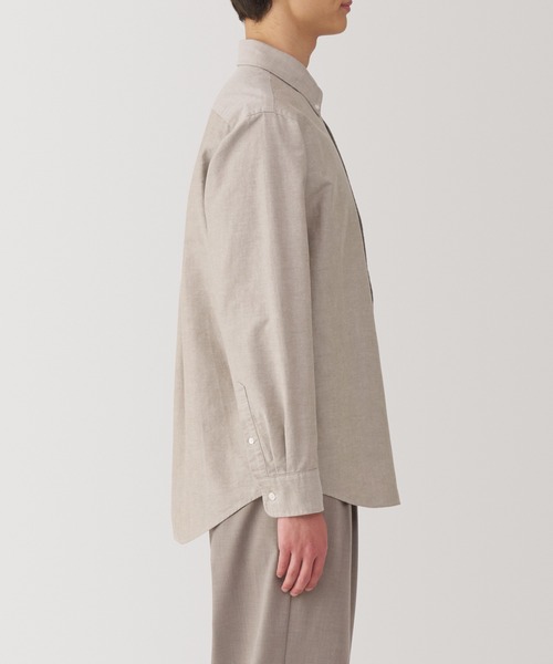 無印良品（ムジルシリョウヒン）の「紳士　洗いざらしオックスボタンダウン長袖シャツ（シャツ/ブラウス・メンズ・ネイビー/サックスブルー/ライトグリーン/ライトブラウン/ホワイト/ネイビー系/ピンク系・S/M/L/XL）」の12枚目の写真