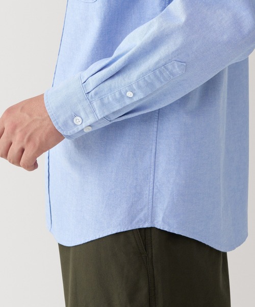 無印良品（ムジルシリョウヒン）の「紳士　洗いざらしオックスボタンダウン長袖シャツ（シャツ/ブラウス・メンズ・ネイビー/サックスブルー/ライトグリーン/ライトブラウン/ホワイト/ネイビー系/ピンク系・S/M/L/XL）」の8枚目の写真