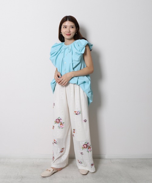Re.Verofonna(ヴェロフォンナ)の「クロシェパンツ(その他パンツ・レディース・ブラック/アイボリー・MEDIUM)」の5枚目の写真