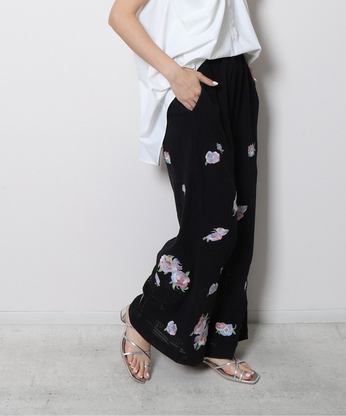 Re.Verofonna(ヴェロフォンナ)の「クロシェパンツ(その他パンツ・レディース・ブラック/アイボリー・MEDIUM)」の9枚目の写真