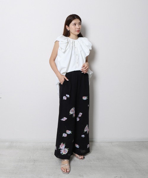 Re.Verofonna(ヴェロフォンナ)の「クロシェパンツ(その他パンツ・レディース・ブラック/アイボリー・MEDIUM)」の10枚目の写真
