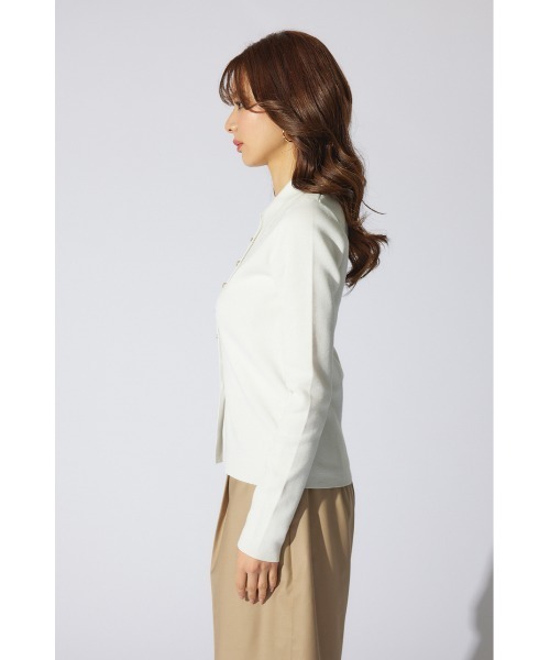 rienda(リエンダ)の「2WAY刺繍ロゴニットカーディガン ポロニットトップス(ニット/セーター・レディース・ホワイト/グレー/ライトイエロー・FREE)」の6枚目の写真