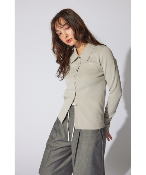 rienda(リエンダ)の「2WAY刺繍ロゴニットカーディガン ポロニットトップス(ニット/セーター・レディース・ホワイト/グレー/ライトイエロー・FREE)」の19枚目の写真