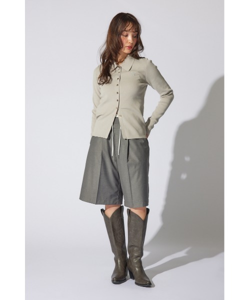 rienda(リエンダ)の「2WAY刺繍ロゴニットカーディガン ポロニットトップス(ニット/セーター・レディース・ホワイト/グレー/ライトイエロー・FREE)」の20枚目の写真