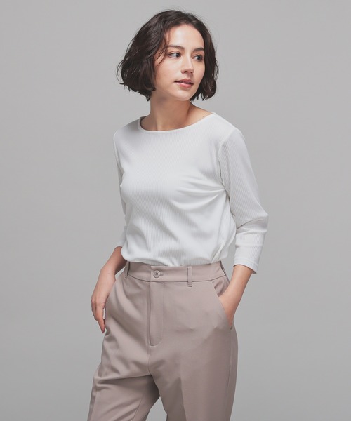 UVカット・接触冷感】7分袖ボートネック（Tシャツ/カットソー