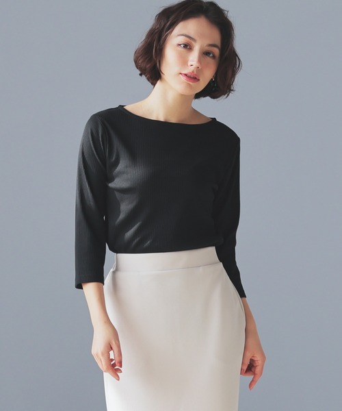 UVカット・接触冷感】7分袖ボートネック（Tシャツ/カットソー