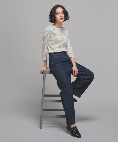 GLACIER lusso(グラシアルッソ)の「【UVカット・接触冷感】7分袖ボートネック(Tシャツ/カットソー・レディース・グリーン/ホワイト×ブラック/グレー系その他/ホワイト/ブラック・L/M/S/LL)」の20枚目の写真