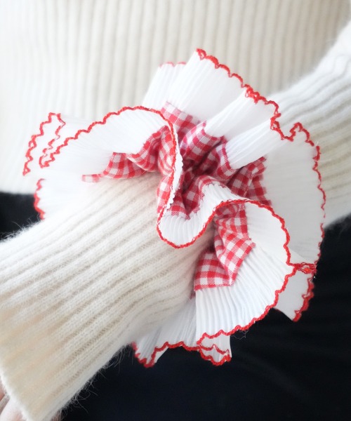 セール】【 Port / ポート 】 プリーツ ギンガムチェック ボリューム