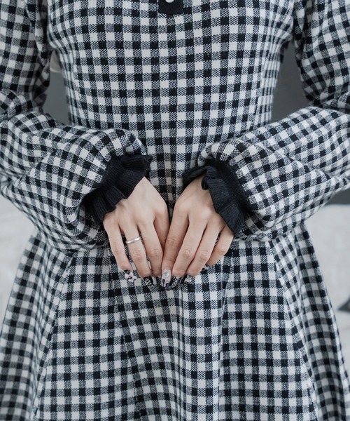 襟付きニットミニワンピ（ワンピース）｜Pal elfy（パルエルフィー）の