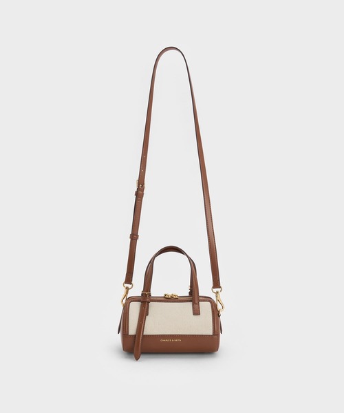 Charles &Keith エノラ キャンバスツートーンボウリングバッグ CHARLES ＆ KEITH ショルダーバッグ バッグ Enola エノラ