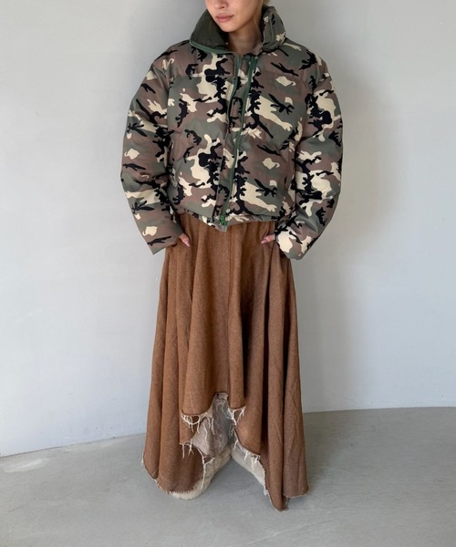 SANSeLF(サンセルフ)の「【SANSeLF】 カモフラージュショートダウンジャケット ドローコード クロップド丈 sanw25a007(ダウンジャケット/コート・レディース・カモフラージュ・FREE)」の14枚目の写真