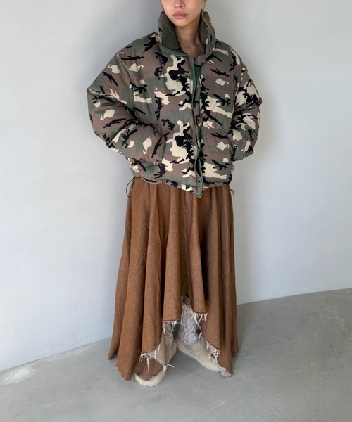 SANSeLF(サンセルフ)の「【SANSeLF】 カモフラージュショートダウンジャケット ドローコード クロップド丈 sanw25a007(ダウンジャケット/コート・レディース・カモフラージュ・FREE)」の15枚目の写真