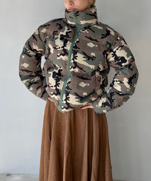 SANSeLF(サンセルフ)の「【SANSeLF】 カモフラージュショートダウンジャケット ドローコード クロップド丈 sanw25a007(ダウンジャケット/コート・レディース・カモフラージュ・FREE)」の12枚目の写真