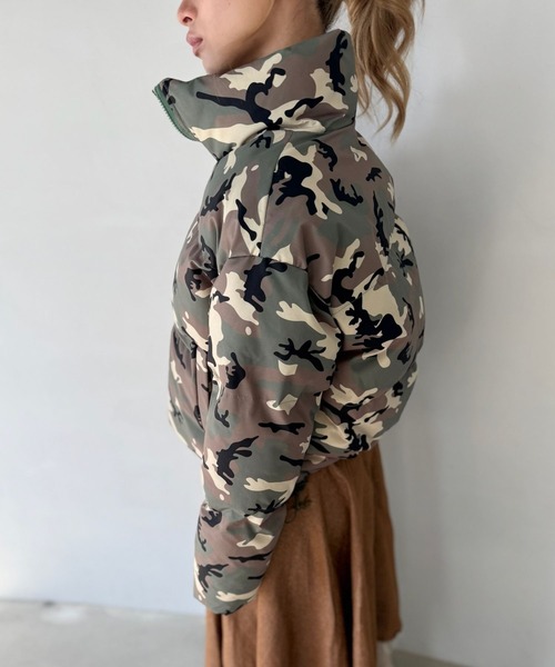 SANSeLF(サンセルフ)の「【SANSeLF】 カモフラージュショートダウンジャケット ドローコード クロップド丈 sanw25a007(ダウンジャケット/コート・レディース・カモフラージュ・FREE)」の11枚目の写真